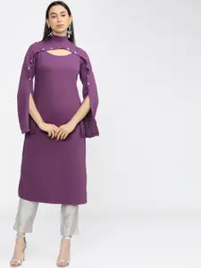 Vishudh Women Purple Solid Kurta