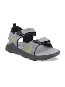 Campus Men Grey Solid Sports Sandals