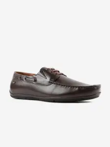 Carlton London Men Brown Leather Boat Shoes