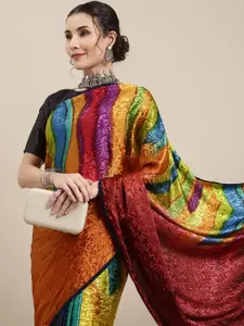 Mitera Multicoloured Embroidered Floral Saree