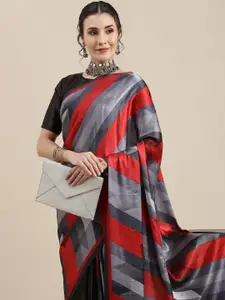 Mitera Multicoloured Printed Satin Saree