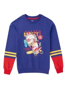 Cub McPaws Boys Navy Blue Printed Pure Cotton Sweatshirt