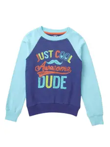 Cub McPaws Boys Blue Printed Cotton Sweatshirt