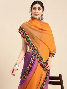 Anouk Mustard Yellow Tie and Dye Pure Georgette Saree