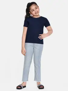 AND Girls Blue Regular Fit Clean Look Stretchable Jeans
