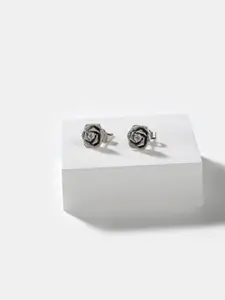 SHAYA 925 Silver Cubic Zirconia Floral Studs Earrings