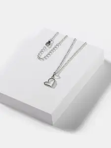 SHAYA 925 Sterling Silver On My Sleeve Heart Pendant Necklace