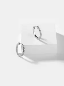 SHAYA 925 Silver Cubic Zirconia Circular Hoop Earrings