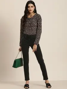 Moda Rapido Women Black Skinny Fit High-Rise Clean Look Jeans