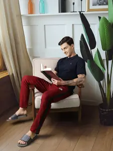 U.S. Polo Assn. Men Red Solid Lounge Pants