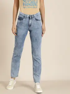 Moda Rapido Women Blue High-Rise Heavy Fade Stretchable Jeans