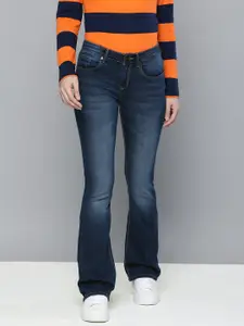 HERE&NOW Women Blue Bootcut Mid-Rise Heavy Fade Jeans