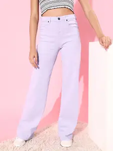 Moda Rapido Women Charming Lavender Flared Fit Stretchable Jeans