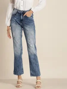 Moda Rapido Women Blue Heavy Fade Stretchable Slim Fit Casual Jeans