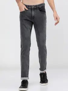 HIGHLANDER Men Charcoal Slim Fit Heavy Fade Stretchable Jeans