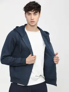 HIGHLANDER Men Navy Blue Hooded Sweatshirt