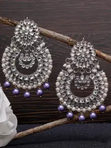 KARATCART Violet Classic Oxidised Chandbalis Earrings