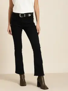 Moda Rapido Women Black Bootcut High-Rise Stretchable Jeans