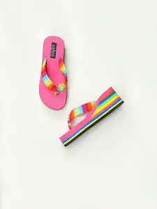 SAPATOS Pink Colourblocked Wedge Sandals