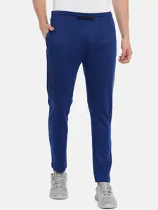 Proline Men Blue Self-Design Cotton Track Pants