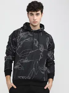 HIGHLANDER Men Black Printed Hooded Sweatshirt