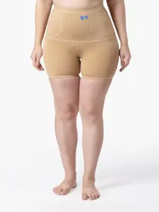 Dermawear Women Beige Solid Mini Shaper Aktiv Tummy & Thigh Shaper