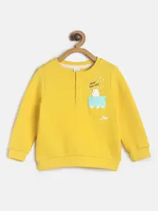 MINI KLUB Boys Yellow Printed Sweatshirt
