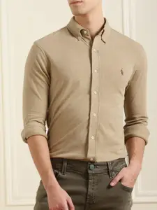 Polo Ralph Lauren Men Tan Cotton Casual Shirt