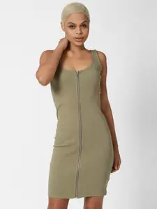 FOREVER 21 Women Olive Green Bodycon Dress