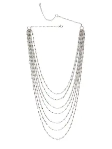 FOREVER 21 Silver-Toned Metal Silver-Plated Layered Necklace