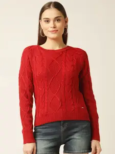ELLE Women Red Pullover