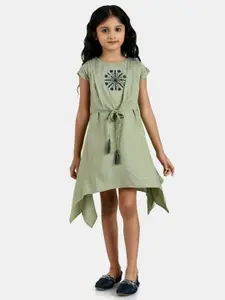 Peppermint Green Floral Embroidered Dress