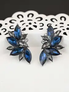 justpeachy Blue Contemporary Studs Earrings