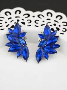 justpeachy Blue Contemporary Studs Earrings