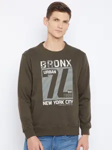 Duke Men Green Printed Sweatshirt