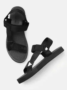 Tommy Hilfiger Men Black Sports Sandals