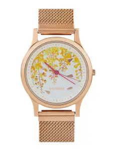TEAL BY CHUMBAK Women White Dial & Rose Gold Toned Straps Analogue Watch 8907605105951