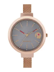 TEAL BY CHUMBAK Women Grey Dial & Rose Gold Toned Straps Analogue Watch 8907605105999