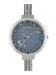 TEAL BY CHUMBAK Women Blue Dial & Silver Toned Bracelet Style Straps Analogue Watch 8907605106064
