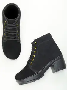 Walkfree Black Platform Heeled Boots