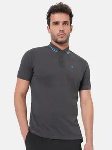 Cultsport Men Grey Vitals Lifestyle Polo Pure Cotton T-Shirt
