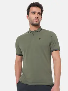 Cultsport Men Olive Green Vitals Lifestyle Polo T-Shirt