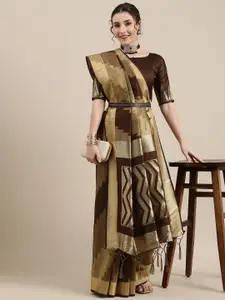 Saree mall Brown Silk Cotton Banarasi Saree