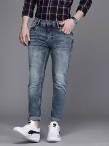 Voi Jeans Men Blue Skinny Fit Low Distress Light Fade Stretchable Jeans