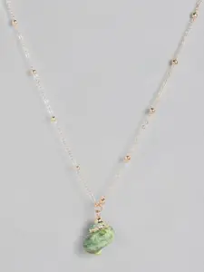 EL REGALO Green & Gold-Toned Bohemian Necklace