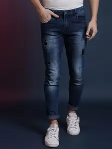 Campus Sutra Men Blue Super Highly Distressed Light Fade Stretchable Jeans