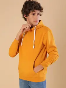 Campus Sutra Men Orange Hooded Sweatshirt