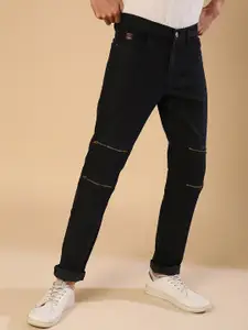Campus Sutra Men Black Front Zip Stretchable Jeans