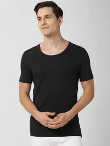 Peter England Men Black T-shirt