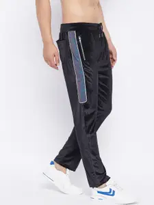 FUGAZEE Men Black Solid Pure Cotton Slim-Fit Track Pants